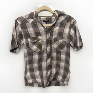 Gioberti Italy Men's Western Workwear Casual Modern Country Plaid Medium Shirt